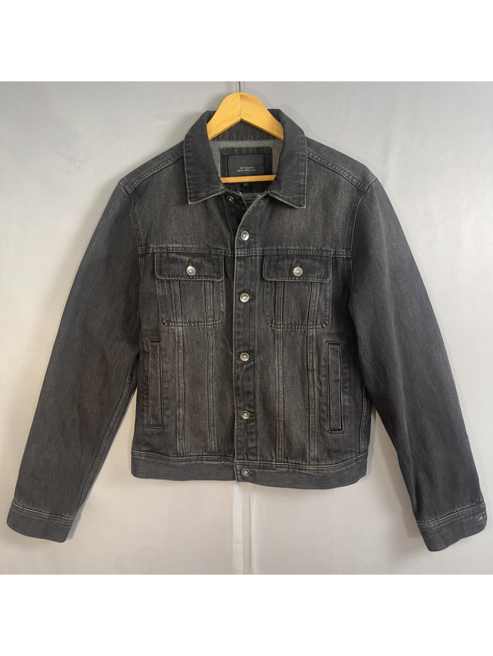 Saturdays NYC Ray Type II Washed Black Denim Jacket S